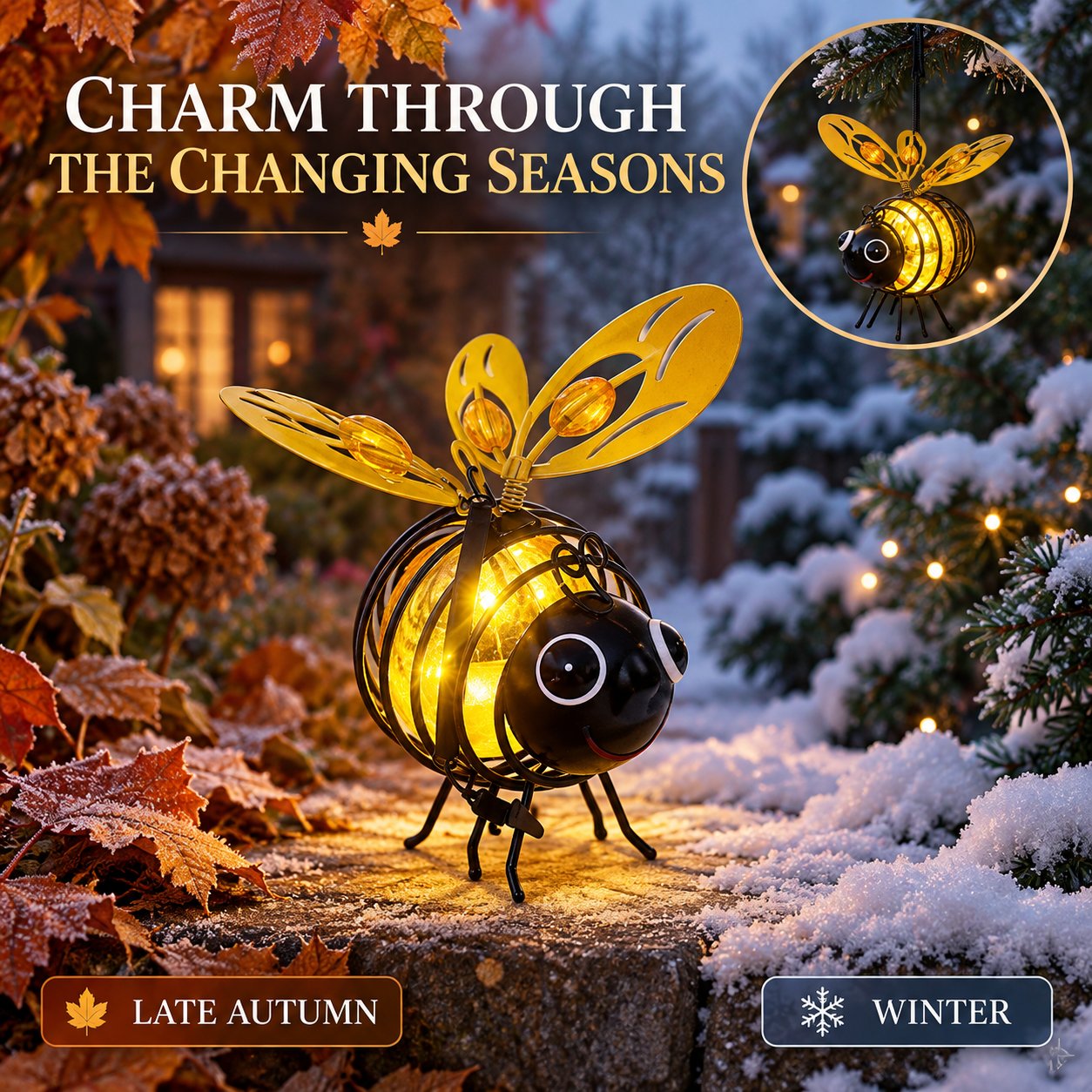 Solar bee light from late autumn through winter