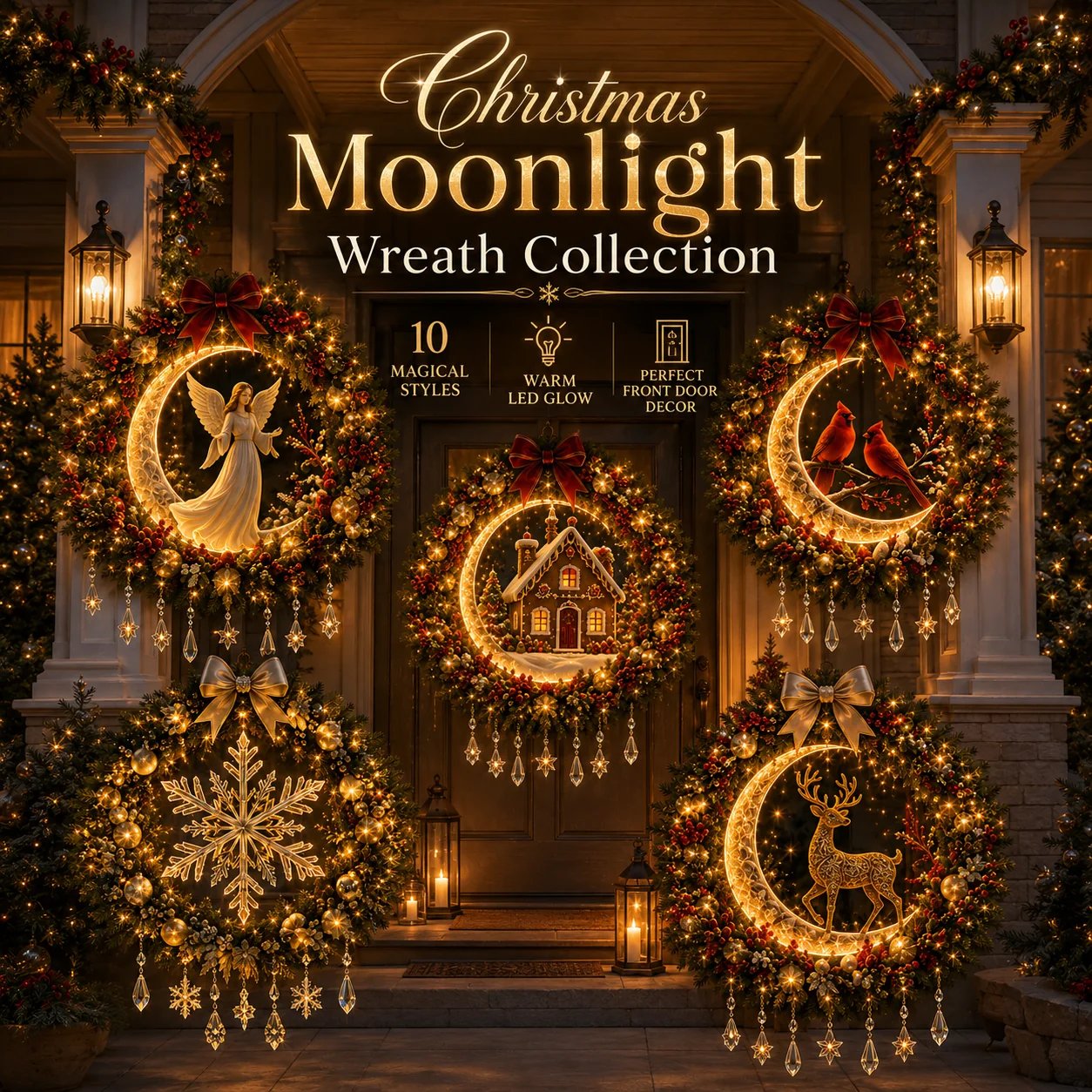 Christmas Moonlight Wreath Collection