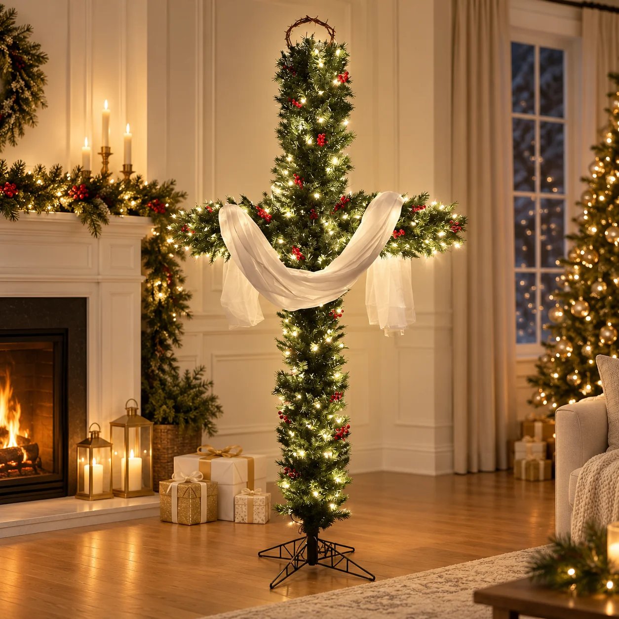Lighted Christmas Cross Tree