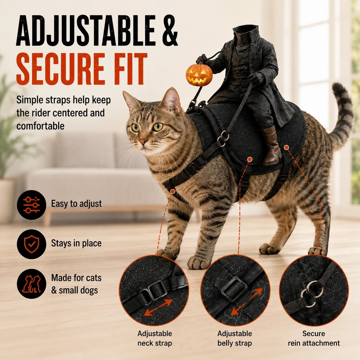 Headless Horseman saddle pet costume