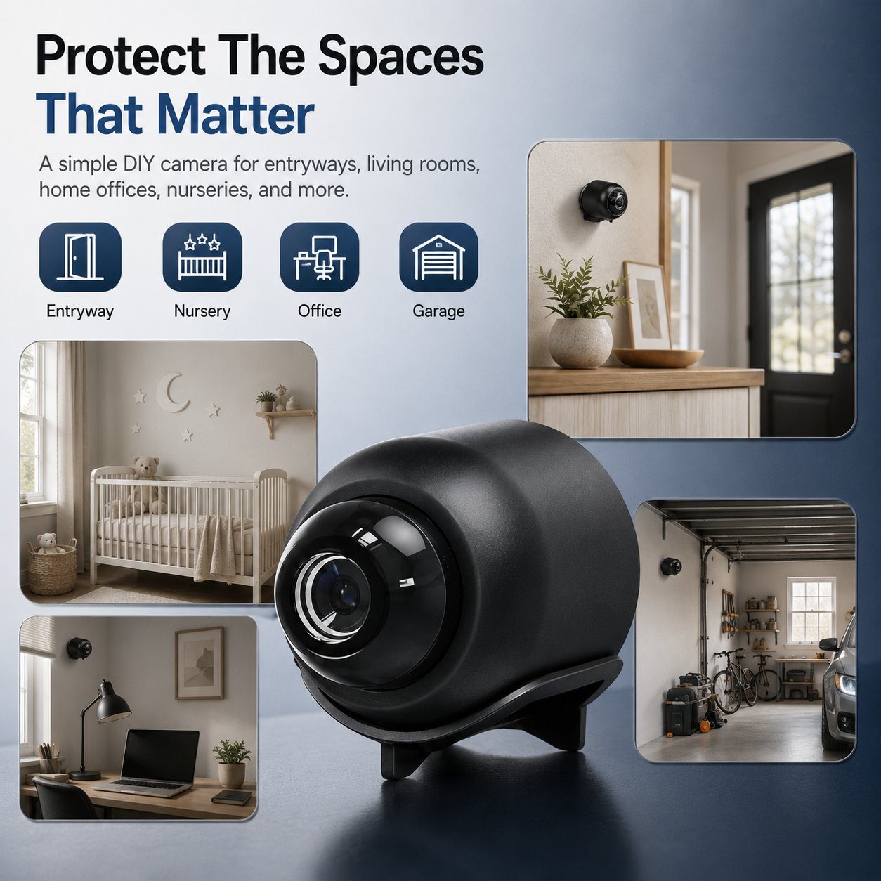 X5 camera used in entryway nursery office and garage