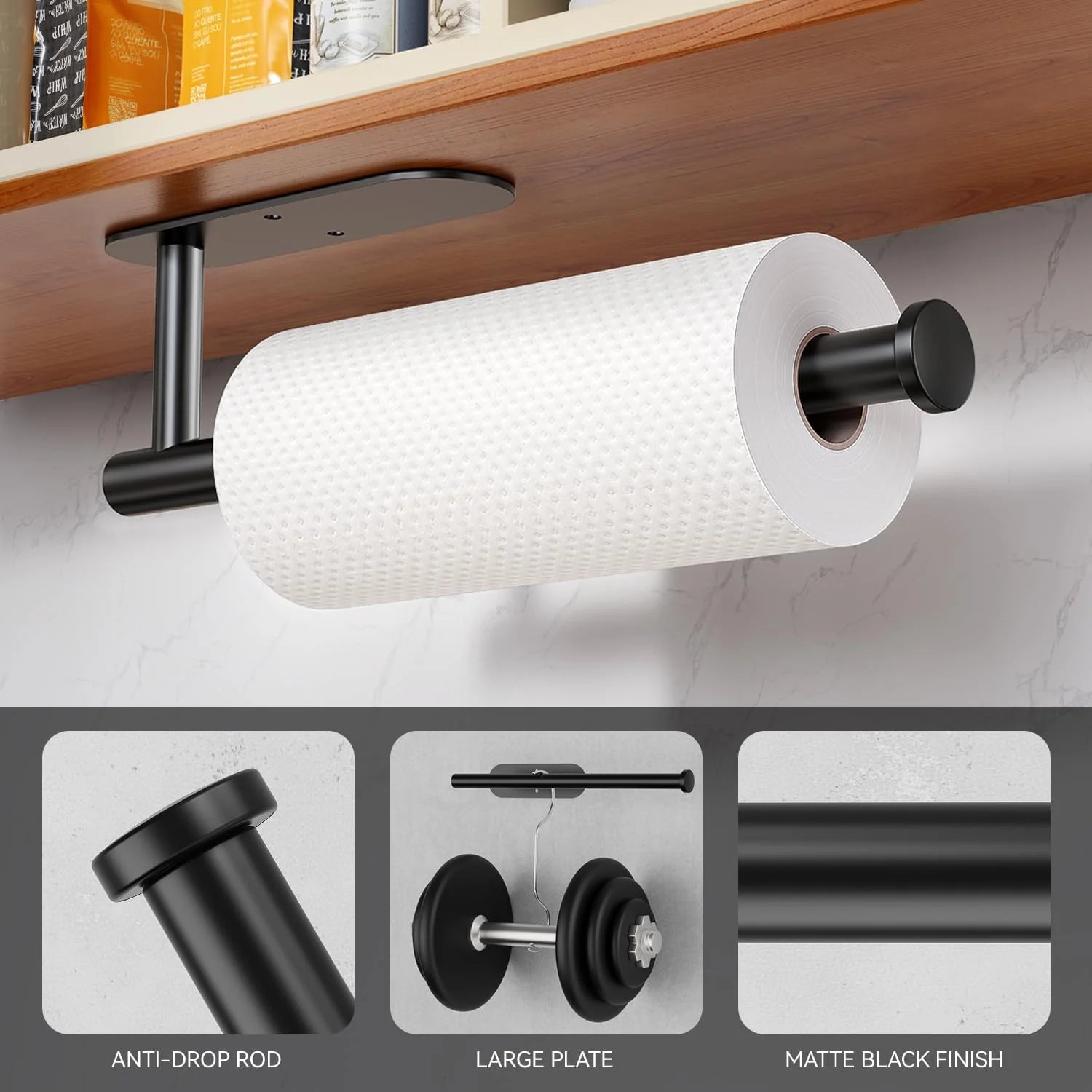 🔥LAST DAY 49% OFF-✨ EasyRoll Paper Towel Holder:No Drill Wall Mount 🧻