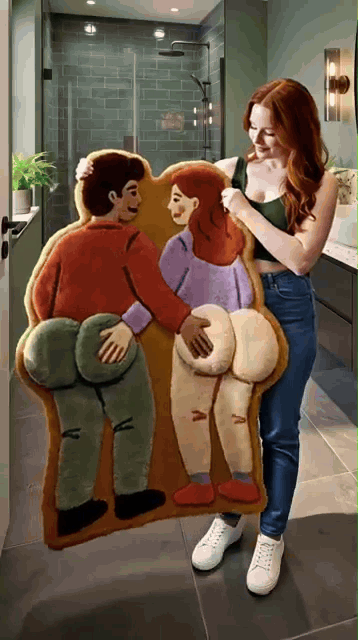 Cheeky Couple 3D Plush Bath Mat