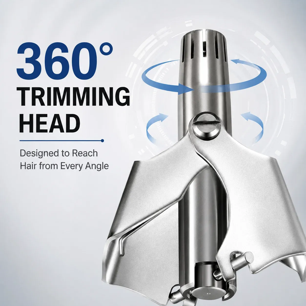 360 degree trimming head manual nose hair trimmer