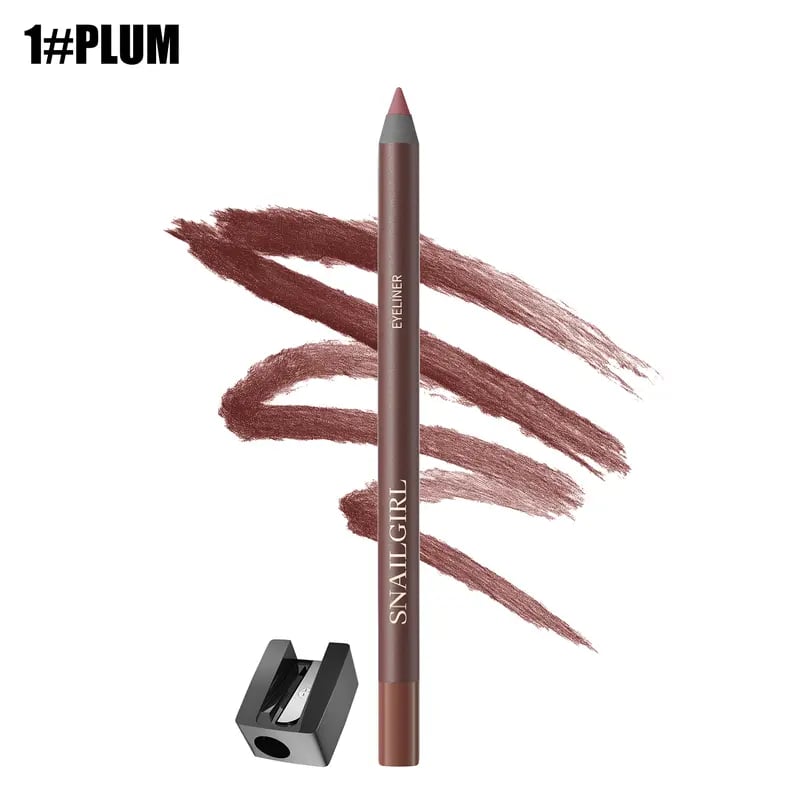 24HR Waterproof Eyeliner Pencil with Built-in Sharpener, Smudge-Proof Long-Lasting Vegan Eye Makeup, Soft Tip Liner for Daily & Party Looks