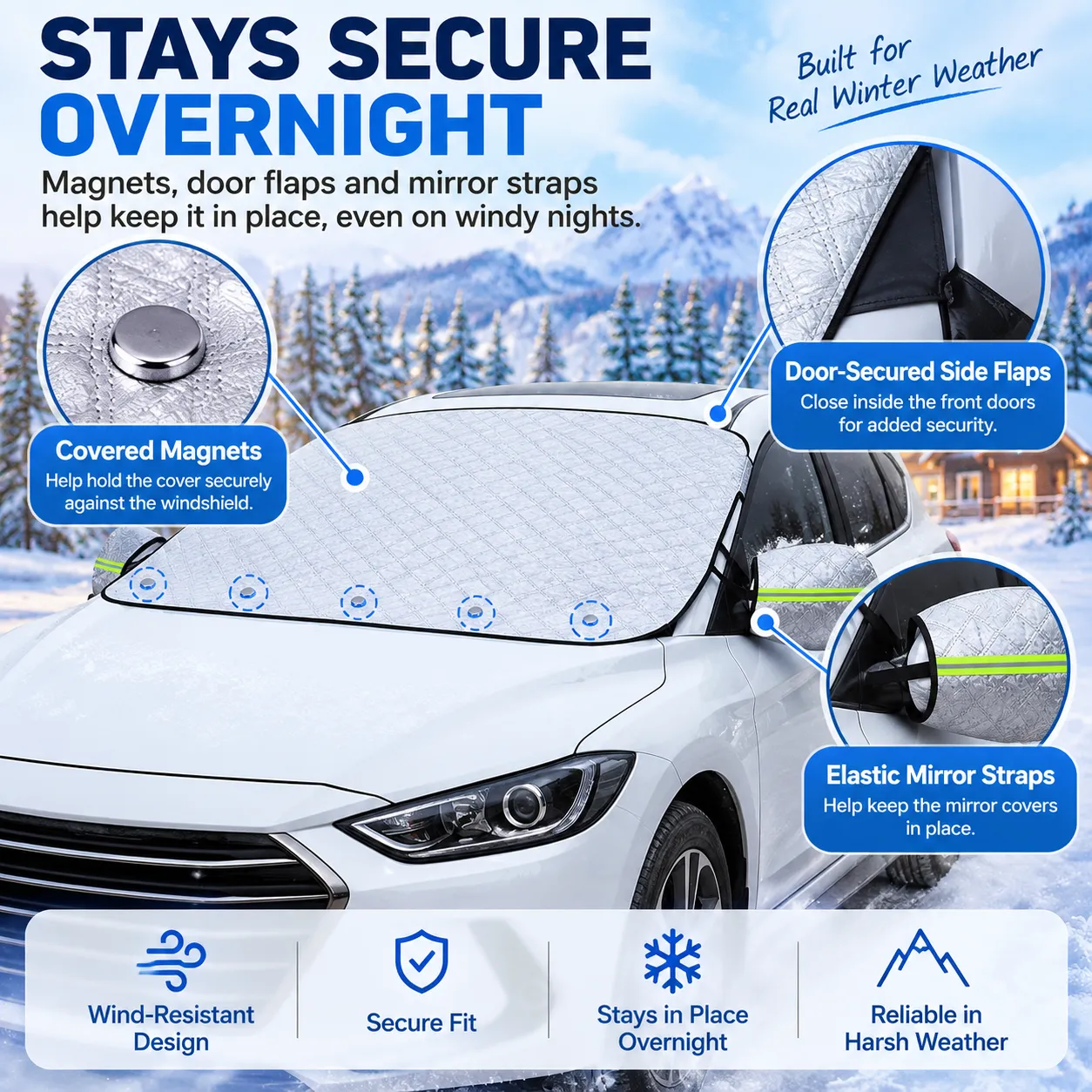 4-layer windshield snow cover product detail