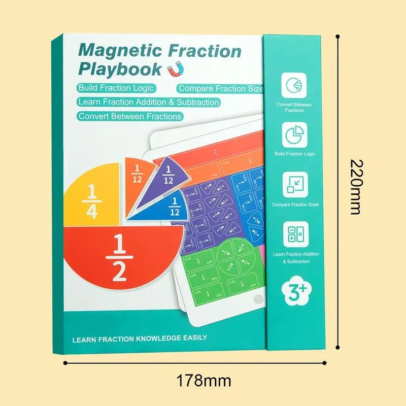 Magnetic Fraction Demonstration Book – Visual Math Manipulatives with Tiles & Circles, Educational Toy for Kids, Montessori Homeschool Supplies and Interactive Math Teaching Aid for Preschool Learning Magnetic Fraction Demonstration Book – Visual Math Manipulatives with Tiles & Circles, Educational Toy for Kids, Montessori Homeschool Supplies and Interactive Math Teaching Aid for Preschool Learning