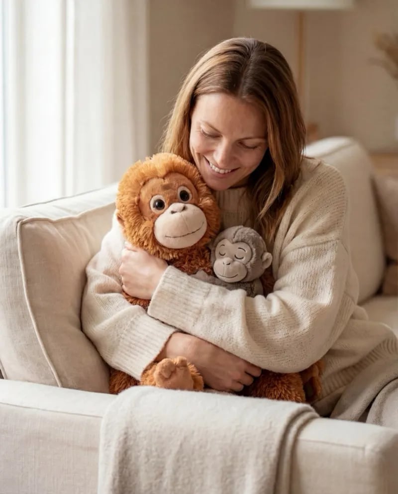 Emily with Mama Punch plushie
