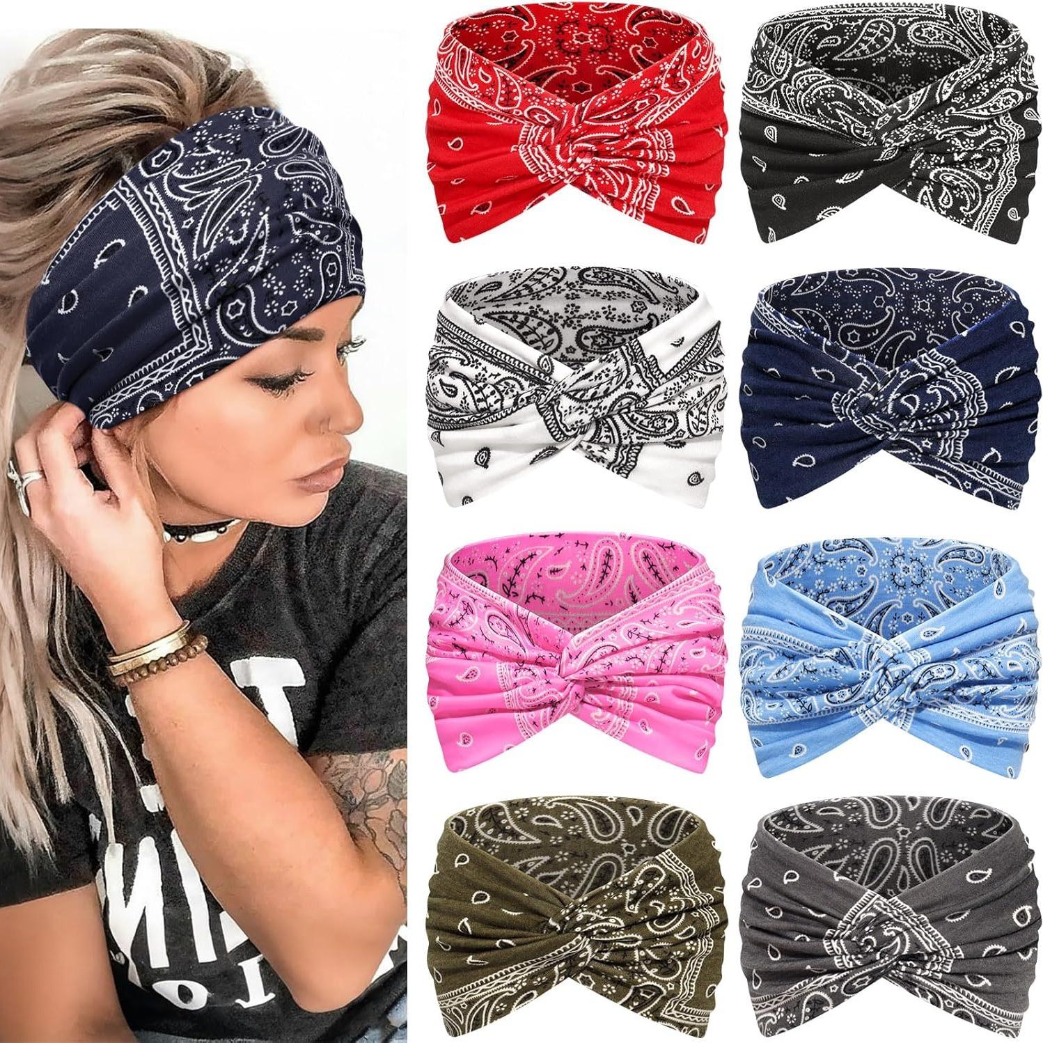 Multiple color retro printed headbands