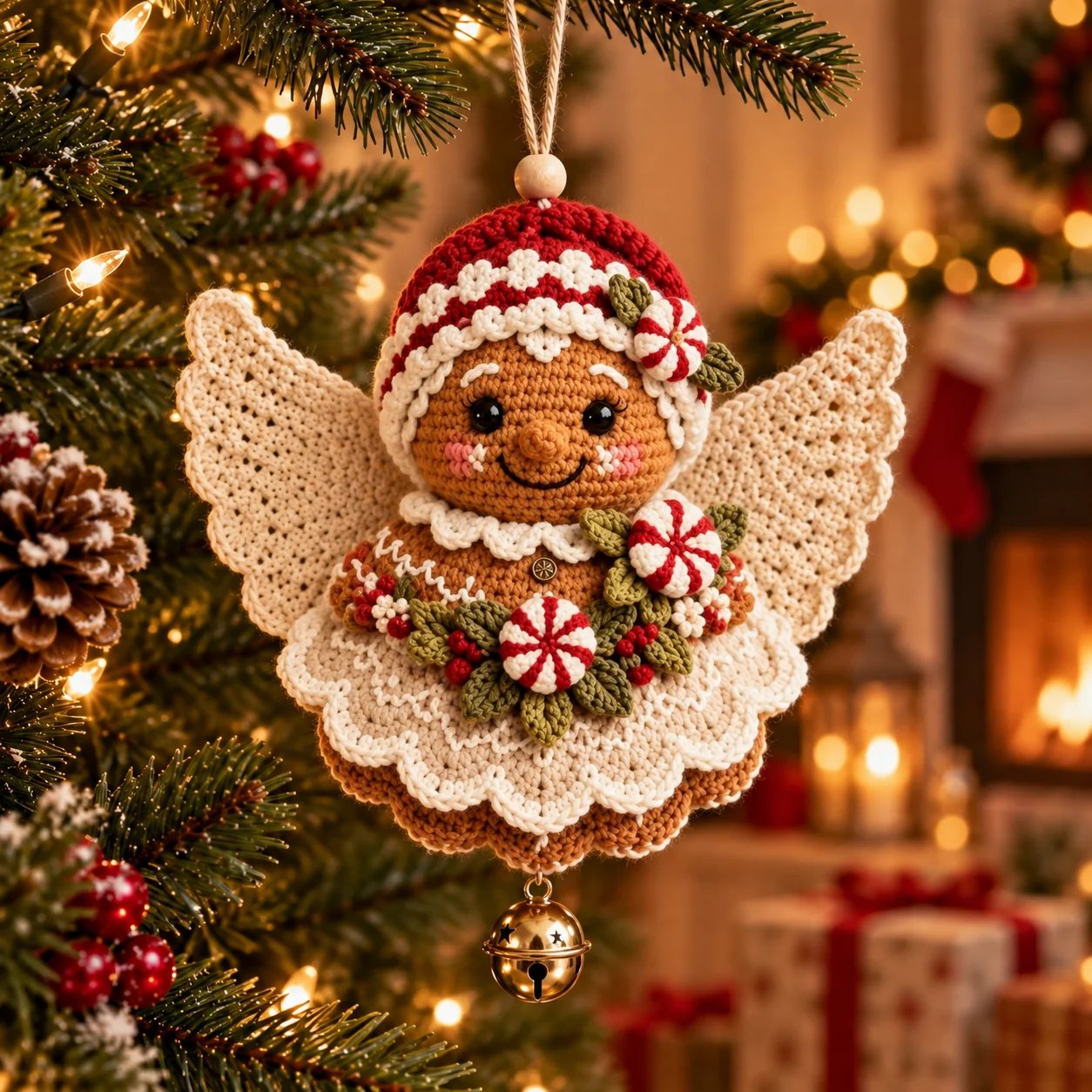 Gingerbread Angel DIY Crochet Ornament