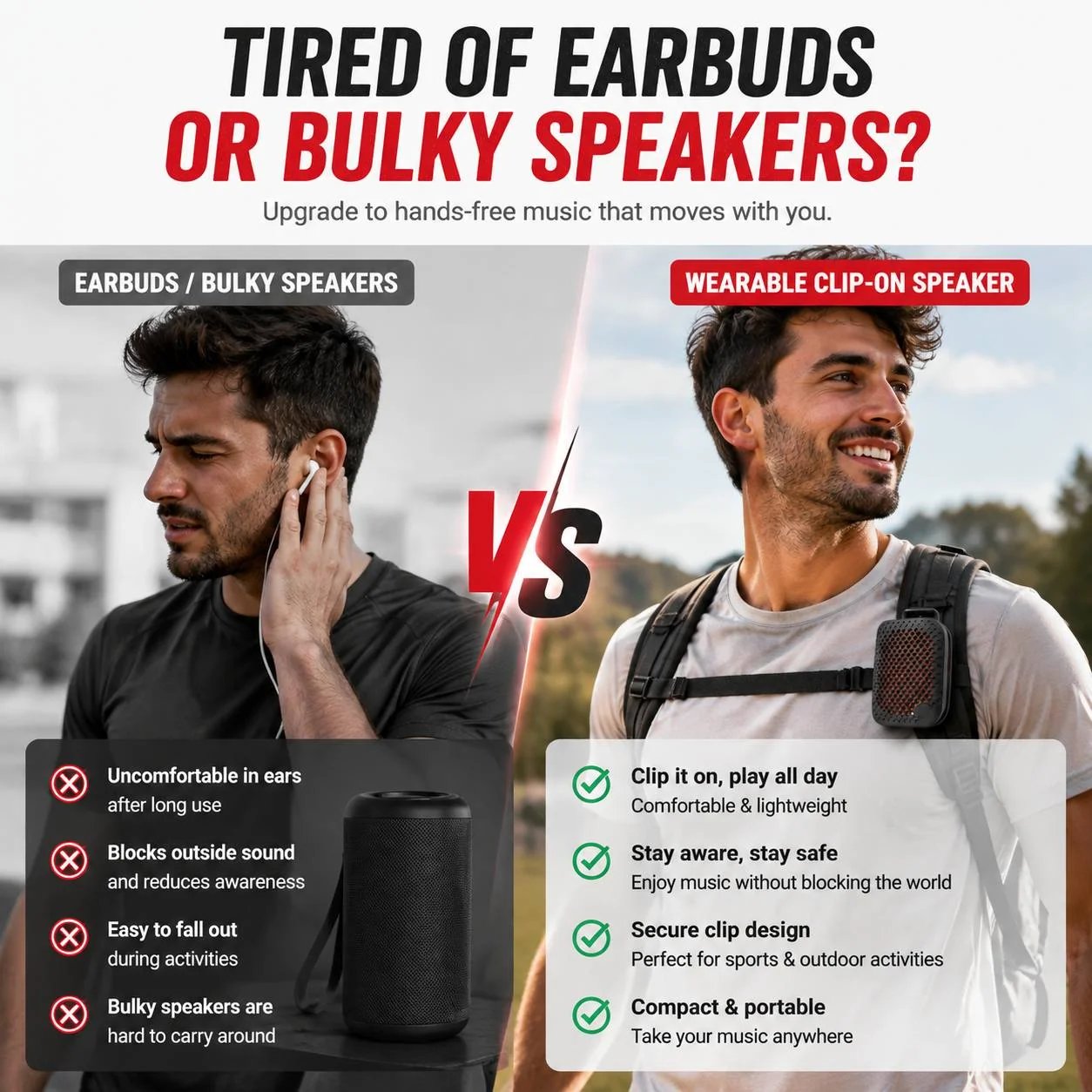 Compact wearable Bluetooth speaker for everyday use