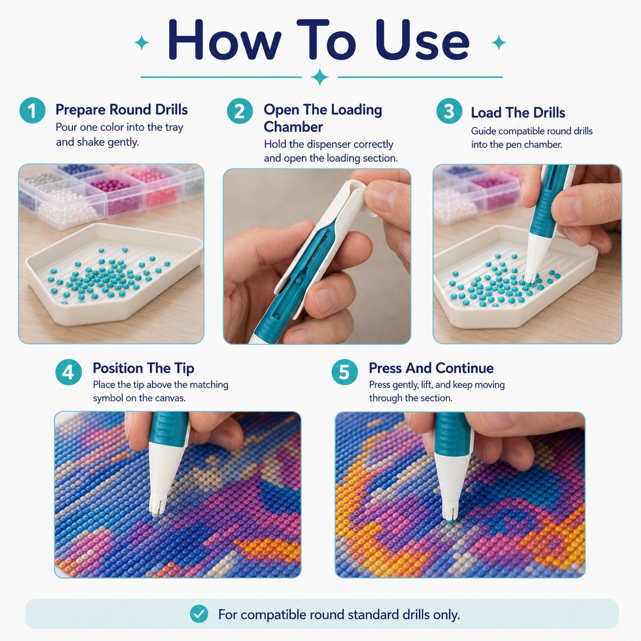 Instructions for loading and using automatic round drill dispenser pen