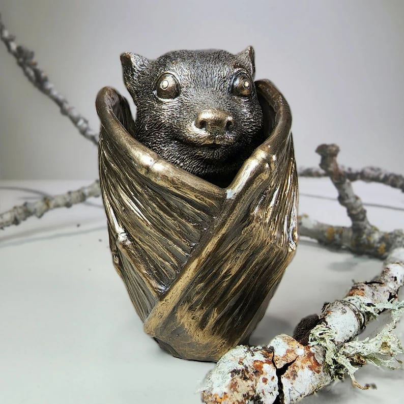 Small Gothic bat trinket box
