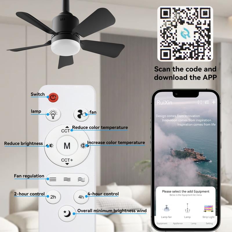 Product Introduction of Socket Breeze Socket Fan Light with Remote, Portable Small Ceiling Fans with Lights for Bedroom, Kitchen, Living Room, Ceiling Fan with Light 3500K, 1000 Lumens, Screws into E27 9