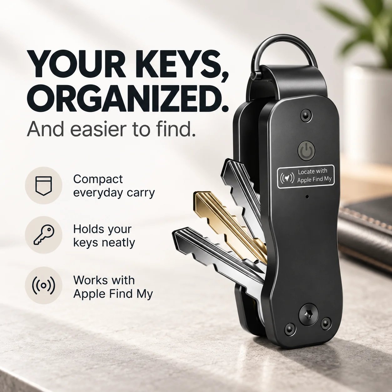 Smart key organizer compatible with Apple Find My Smart key organizer compatible with Apple Find My