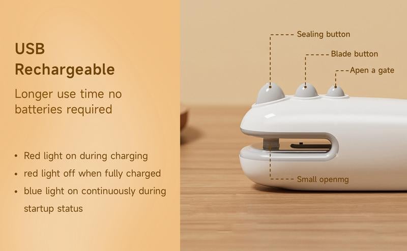 Mini snack bag sealing machine,Portable mini plastic bag sealer 2 in 1, plastic material, rechargeable, suitable for sealing and sealing snacks, coffee and pet food packaging Kitchen Preservation,Gift for Christmas New Year Mini snack bag sealing machine,Portable mini plastic bag sealer 2 in 1, plastic material, rechargeable, suitable for sealing and sealing snacks, coffee and pet food packaging Kitchen Preservation,Gift for Christmas New Year