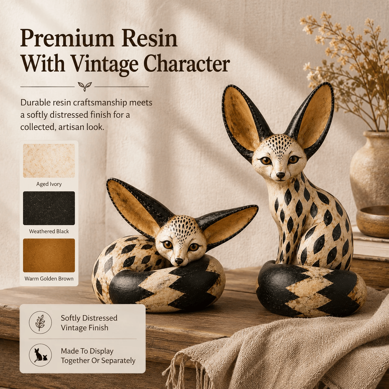 Vintage Fennekvos sculptuur