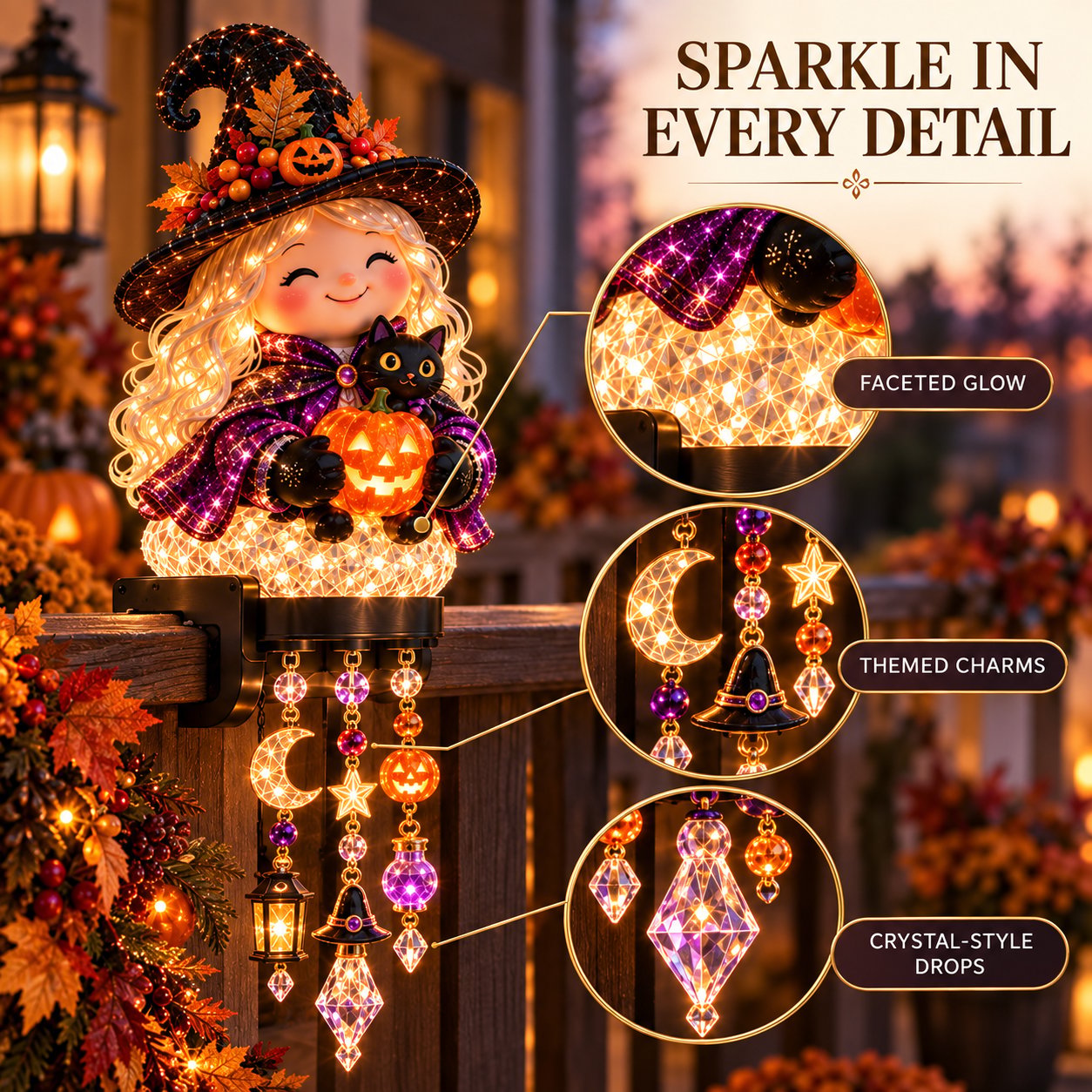 Halloween hanging ornament cascade details