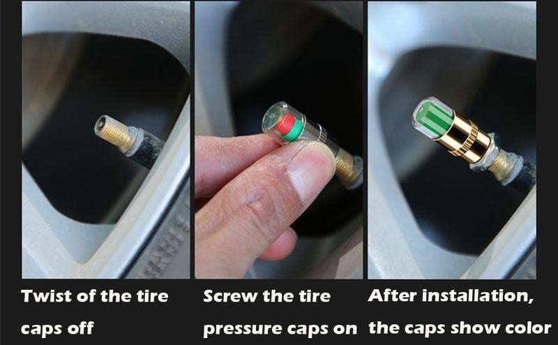 [8 PCS ]Car Auto Tire Pressure Monitor Valve, Car Pressure Monitor Valve Stem, Tire Pressure Monitor Valve Stem Cap for Medium-Sized, Small, Motorbikes, Bicycles