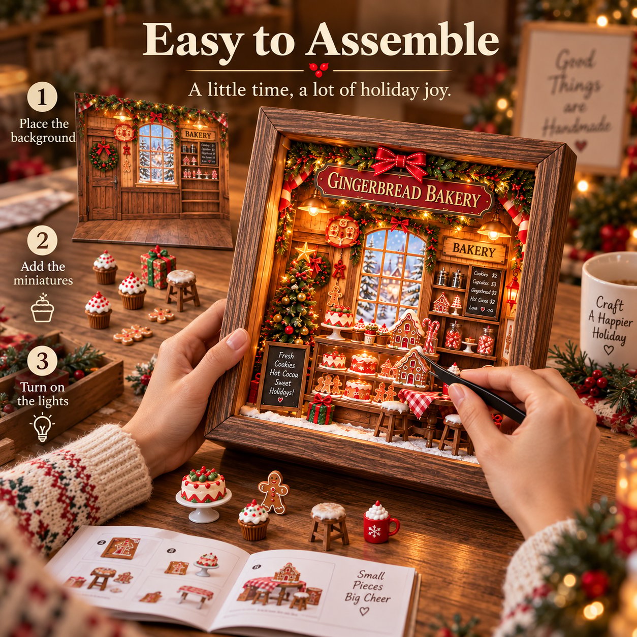 DIY Christmas miniature gingerbread bakery