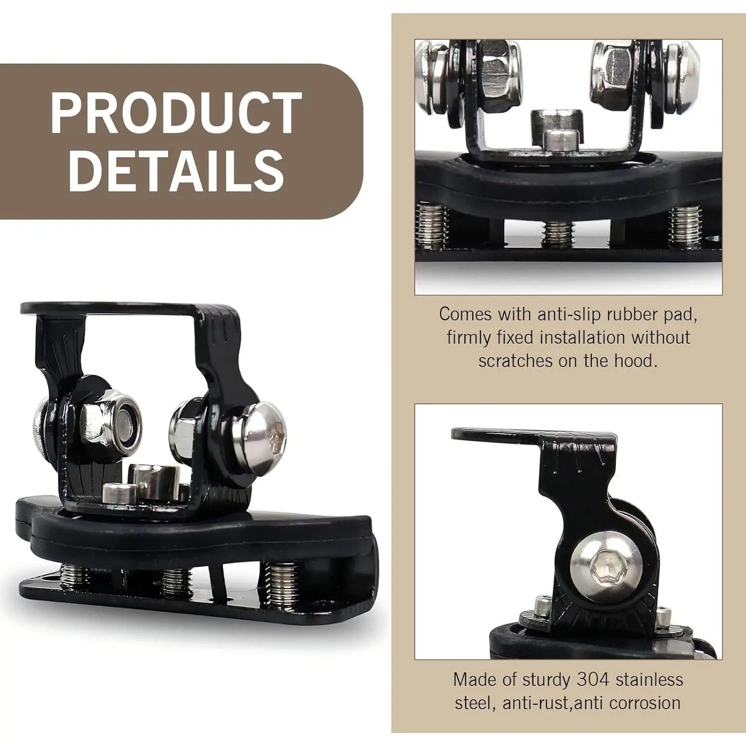 Full set including two clamps and wrenches on reflective surface