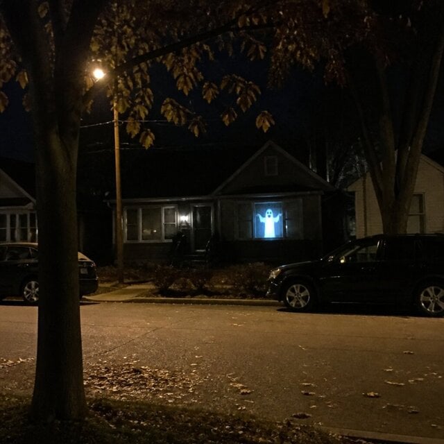 Daniel Halloween projector customer photo