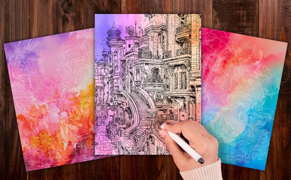 ink tracing coloring book for adults