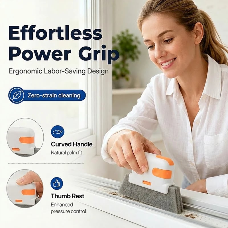 Window track cleaner handle and grip