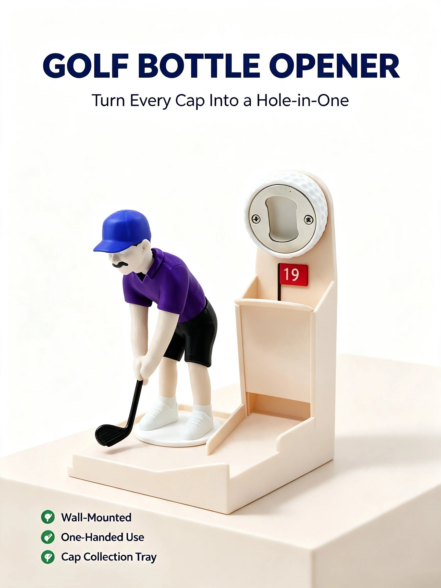Golf bottle opener gift for golf enthusiasts