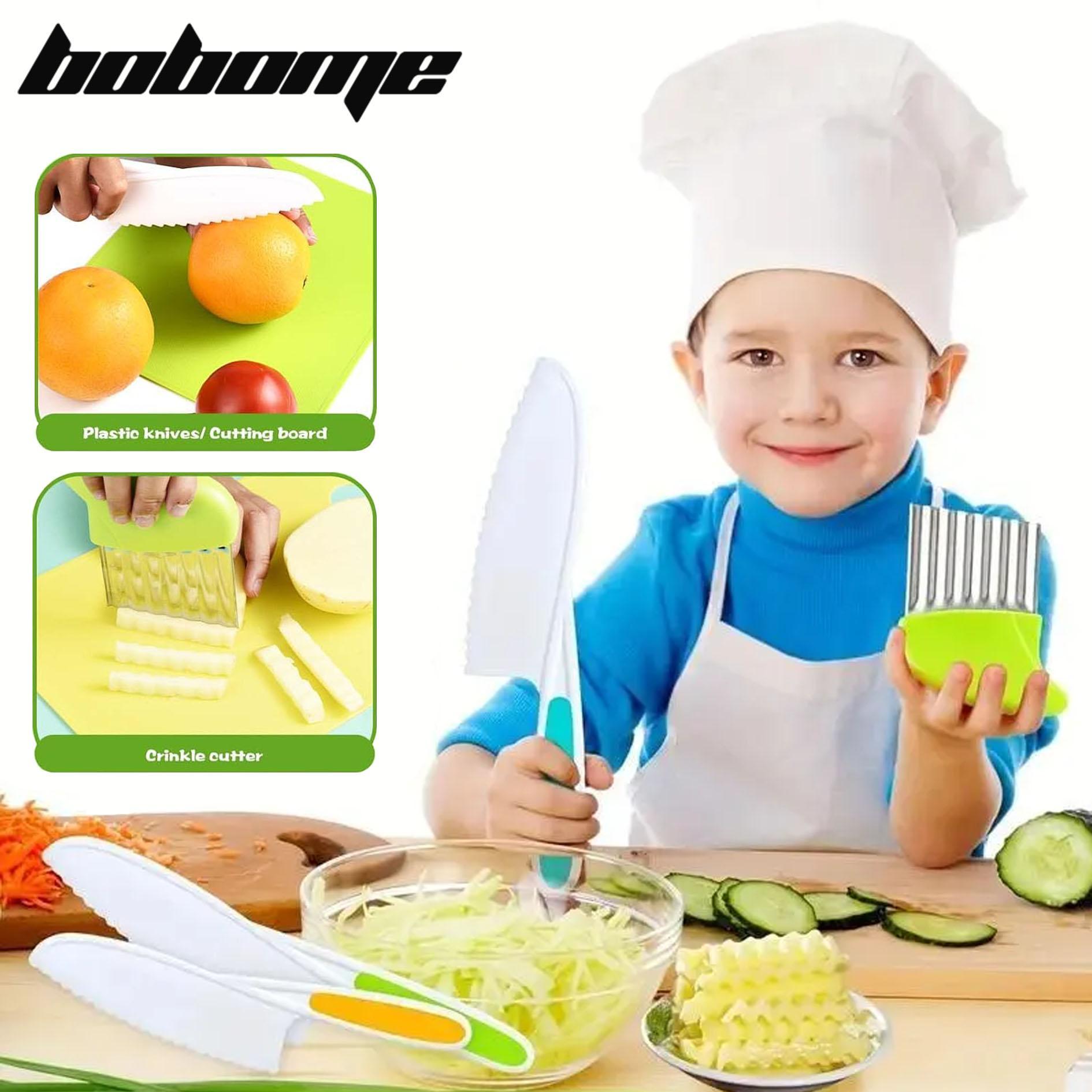 BOBOME 32 Pcs Kitchen Knife Set for Vegetables, Fruits, Cheese, and Other Foods with Safe Grip Handles - Durable PP Material for Kids Utensils Kitchenware