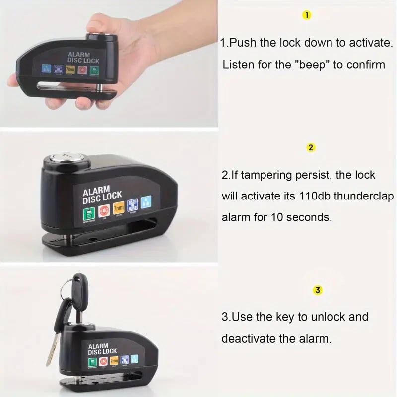 Motorcycle alarm disc lock installation instructions