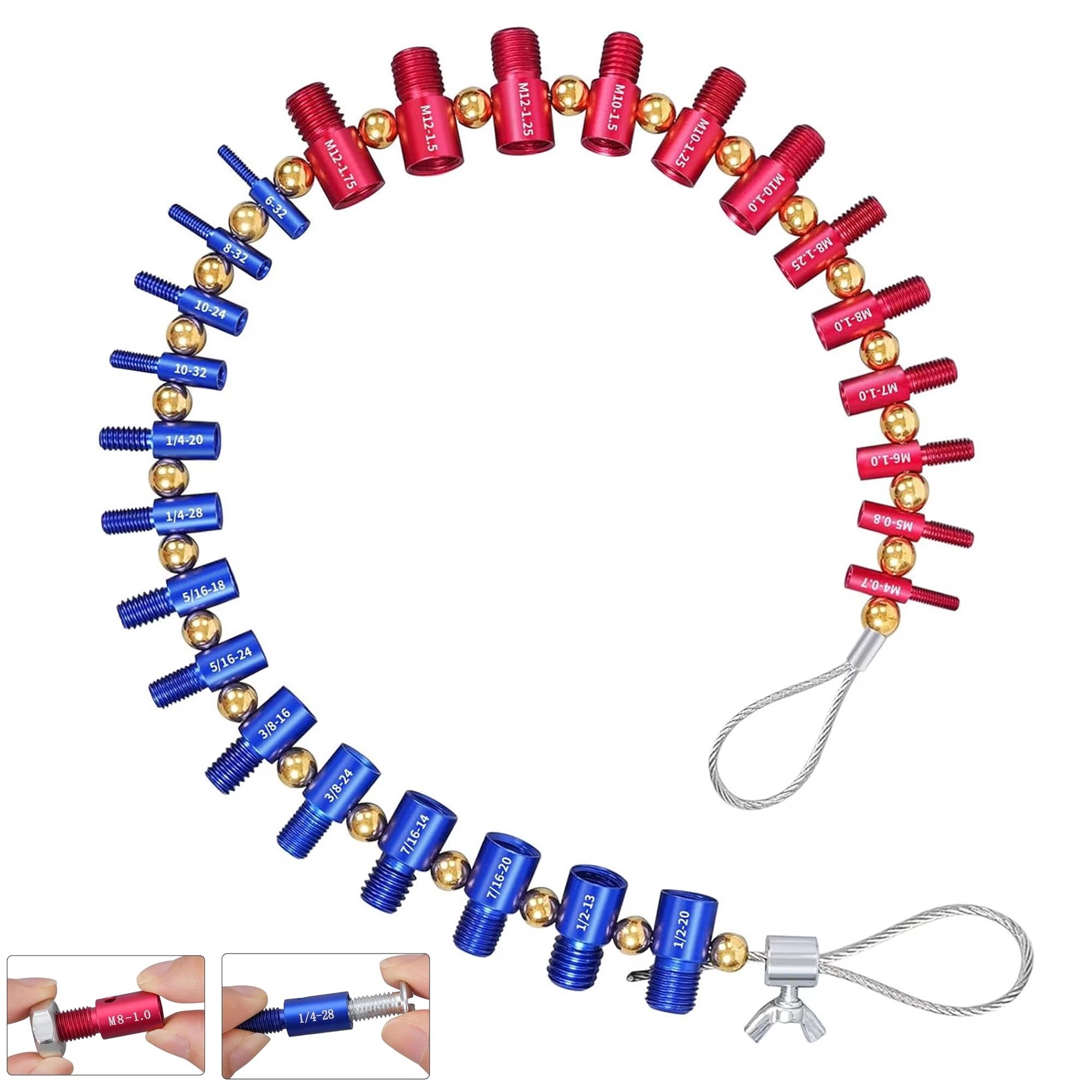 Detachable nut and bolt size gauge set main image