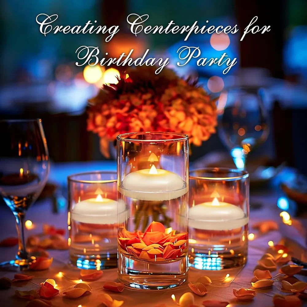 Floating candles event centerpiece
