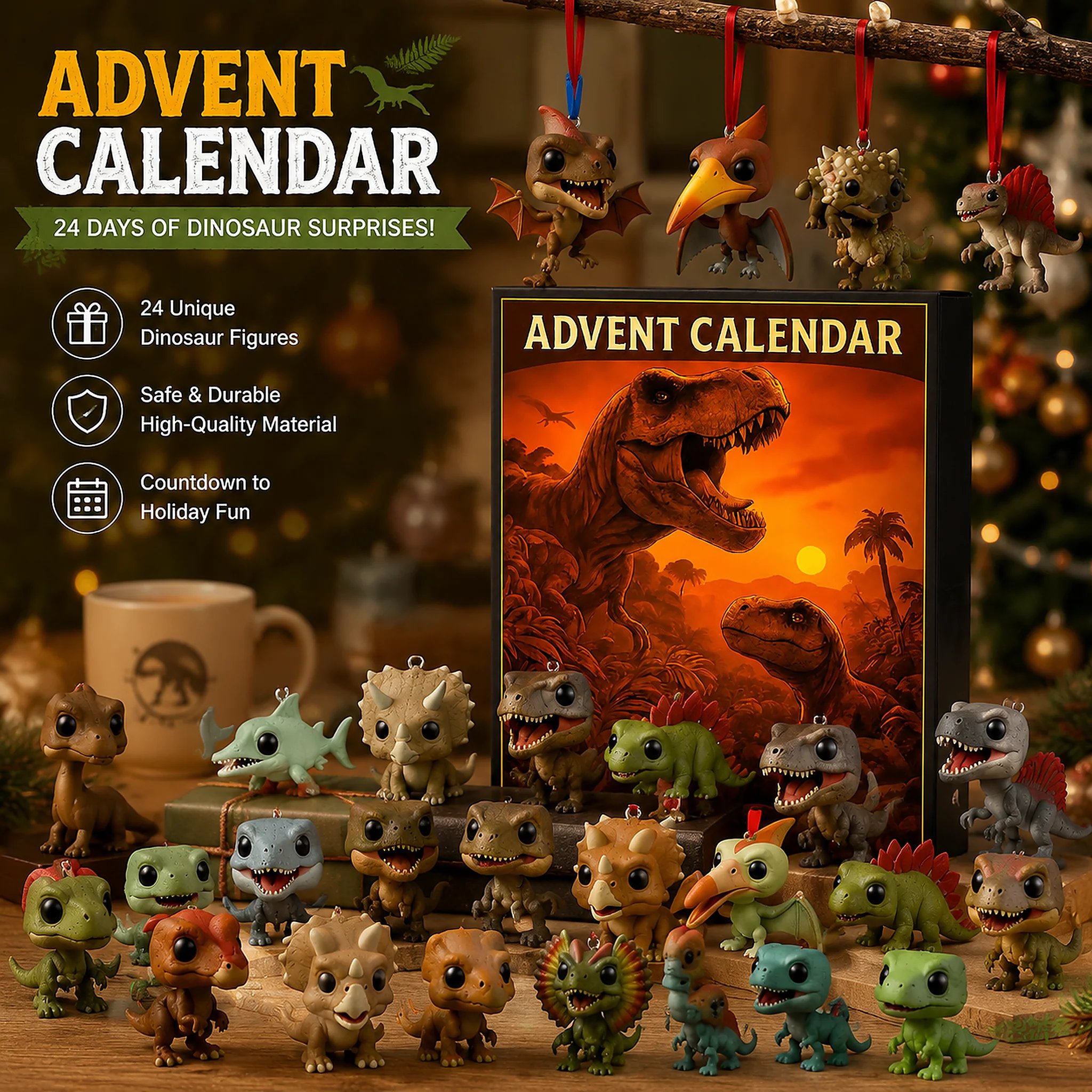Dinosaur Advent Calendar Christmas countdown