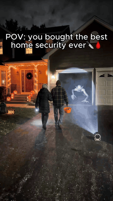 Halloween animated window projector demonstration