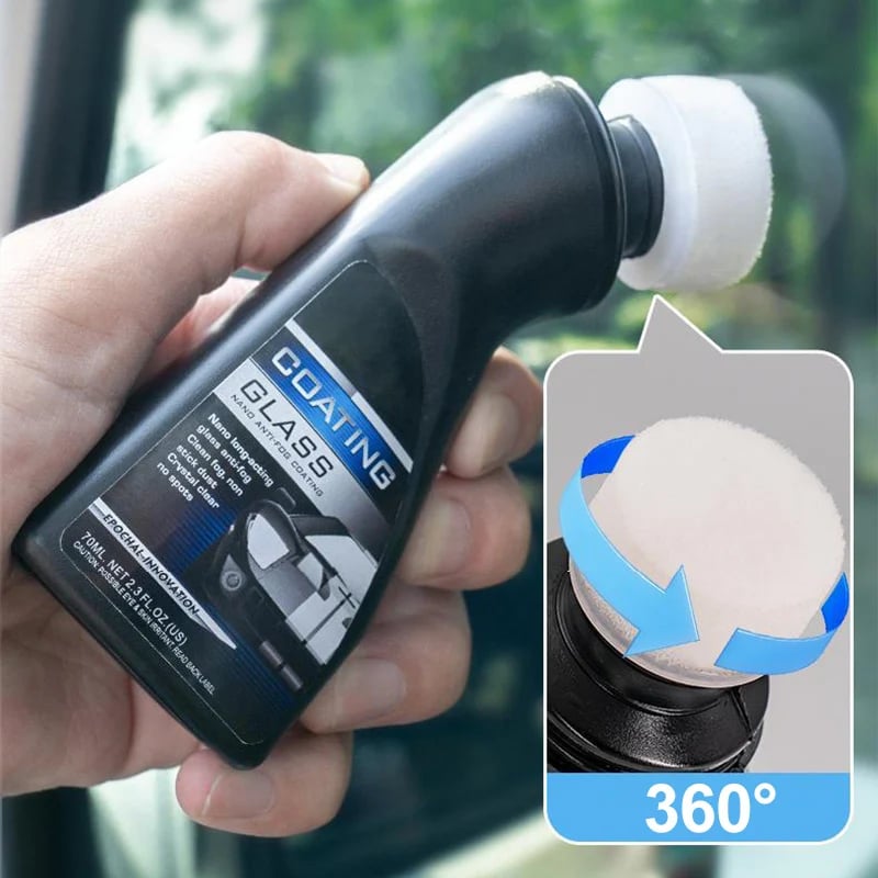 Sponge tip applicator for anti-fog glass coating