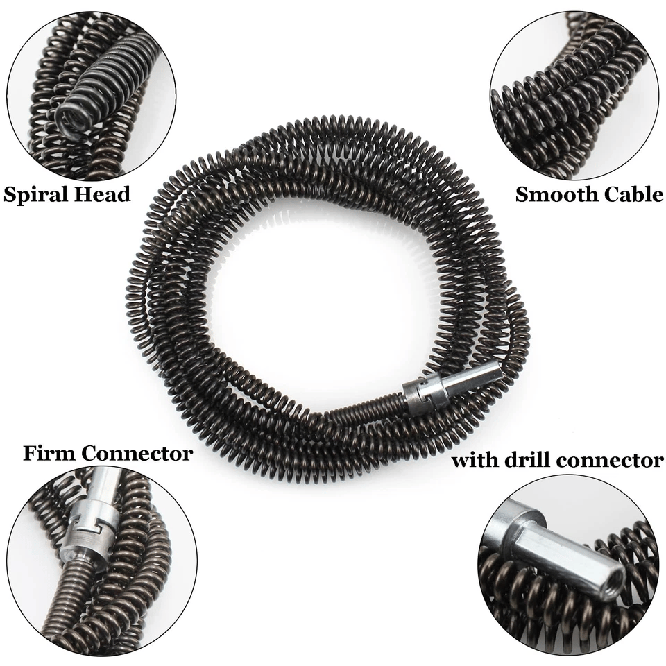 Heavy-duty steel household drain auger cable