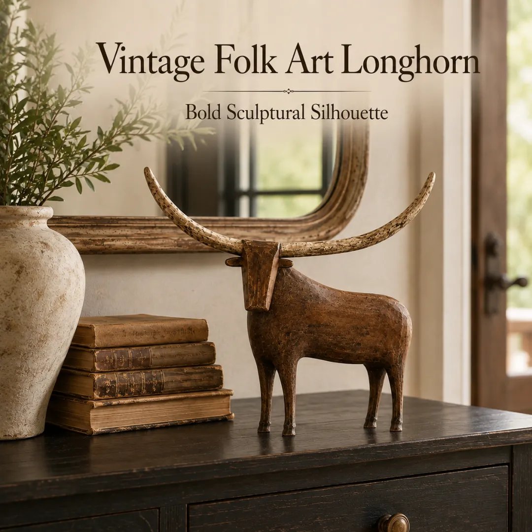 Rustic longhorn western home decor accent
