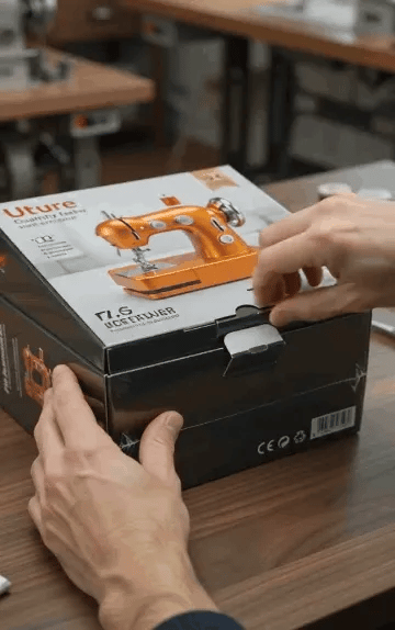 Mini sewing machine working demonstration