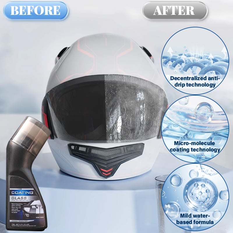 Streak-free finish after using anti-fog glass treatment