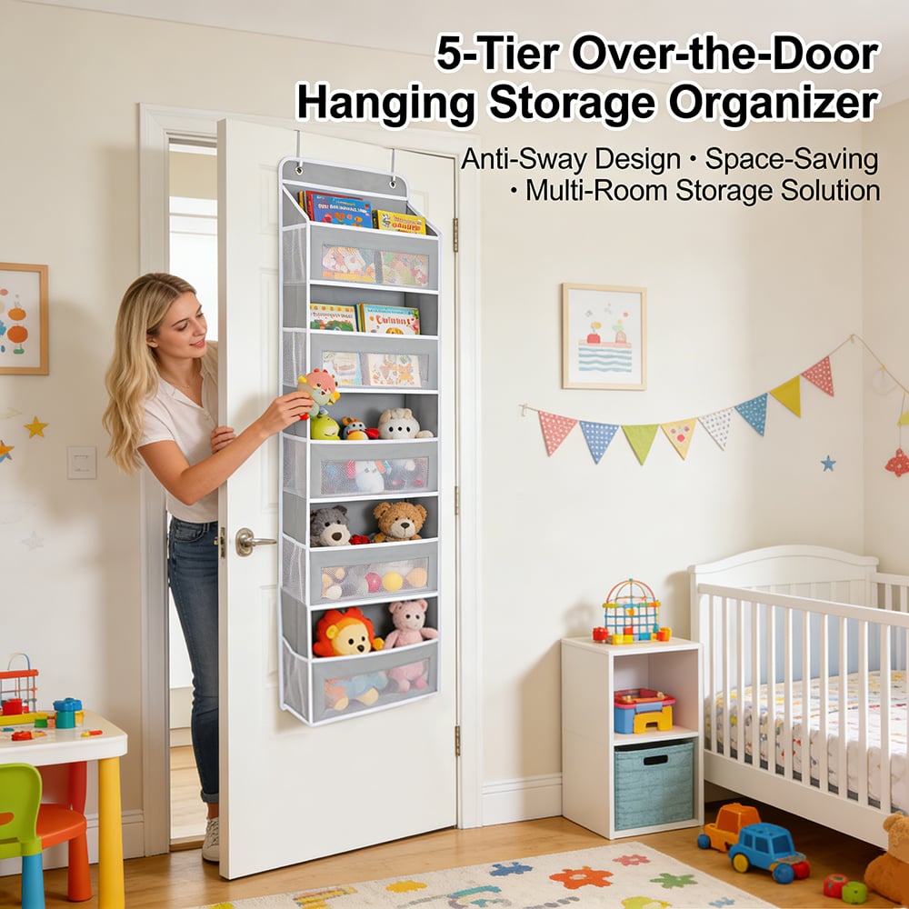 easy installation over the door storage organizer
