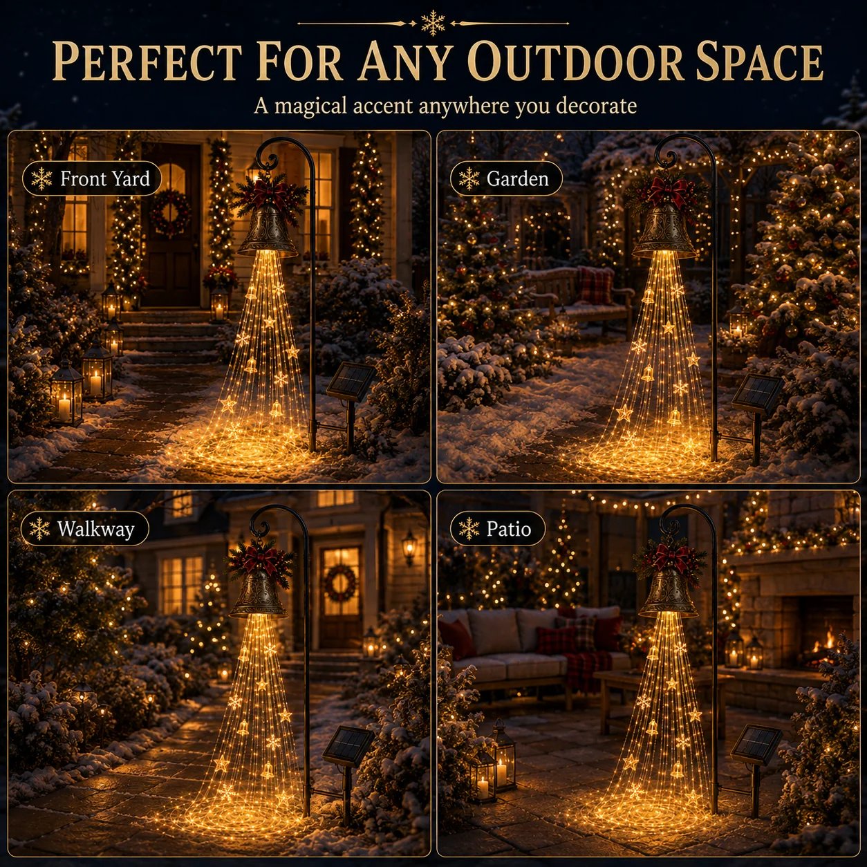 Christmas Bell Cascade outdoor decorating ideas