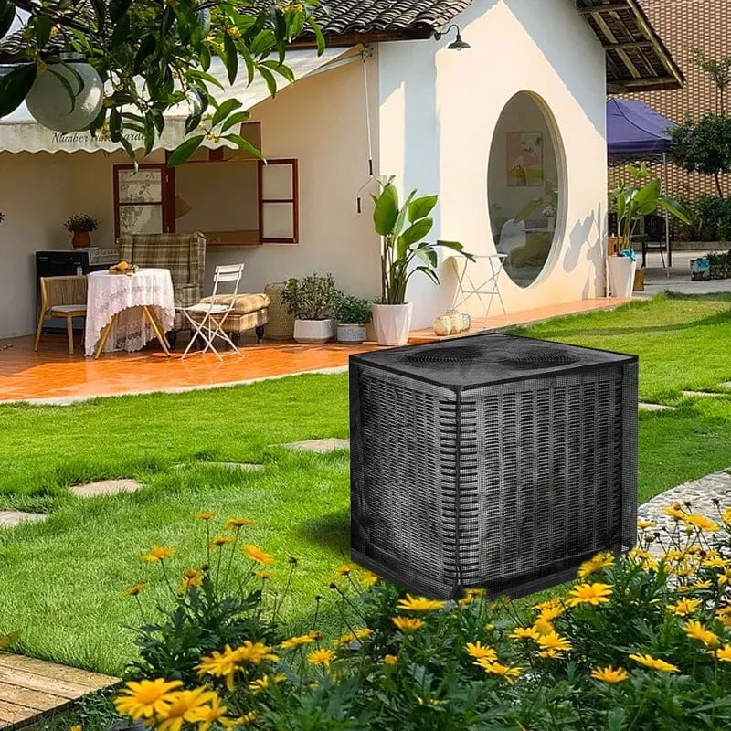 Outdoor AC condenser breathable mesh cover