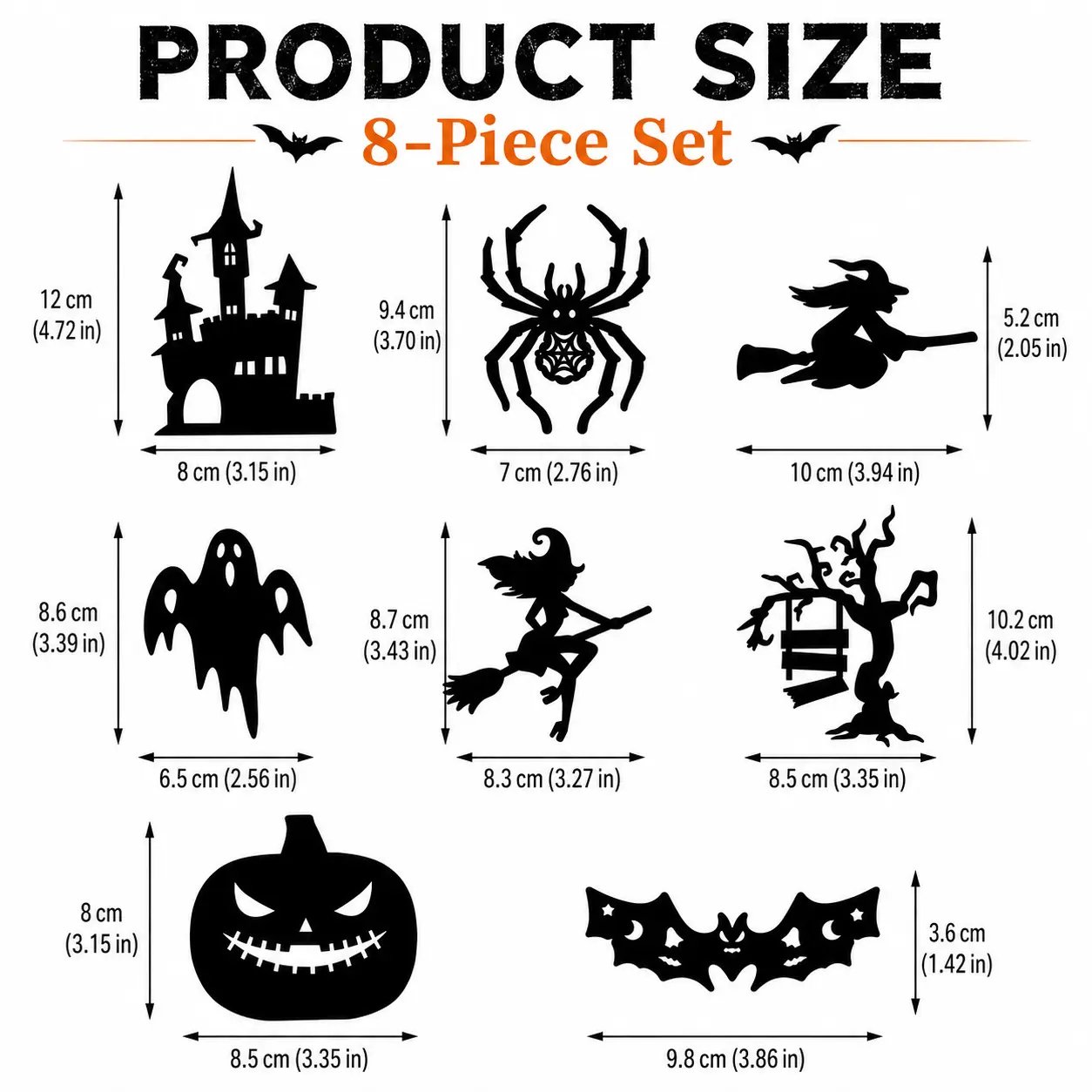 Halloween LED wall light size and eight-piece set guide
