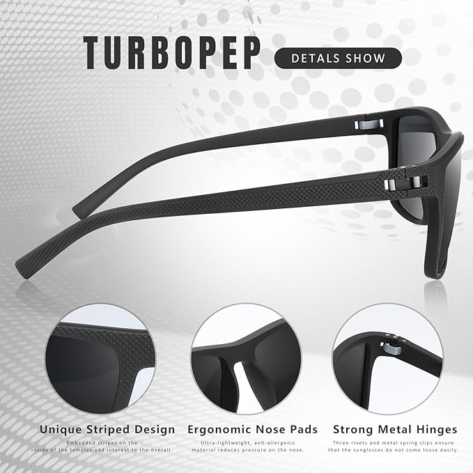 TURBOPEP Full Options 3 Pairs HD Polarized Sunglasses 3 Pairs Unisex Square Frame UV Protection Lightweight Travel Accessories with Adjustable Hinges & Anti-Slip Nosepiece fashionable,Valentine Gifts TURBOPEP Full Options 3 Pairs HD Polarized Sunglasses 3 Pairs Unisex Square Frame UV Protection Lightweight Travel Accessories with Adjustable Hinges & Anti-Slip Nosepiece fashionable,Valentine Gifts