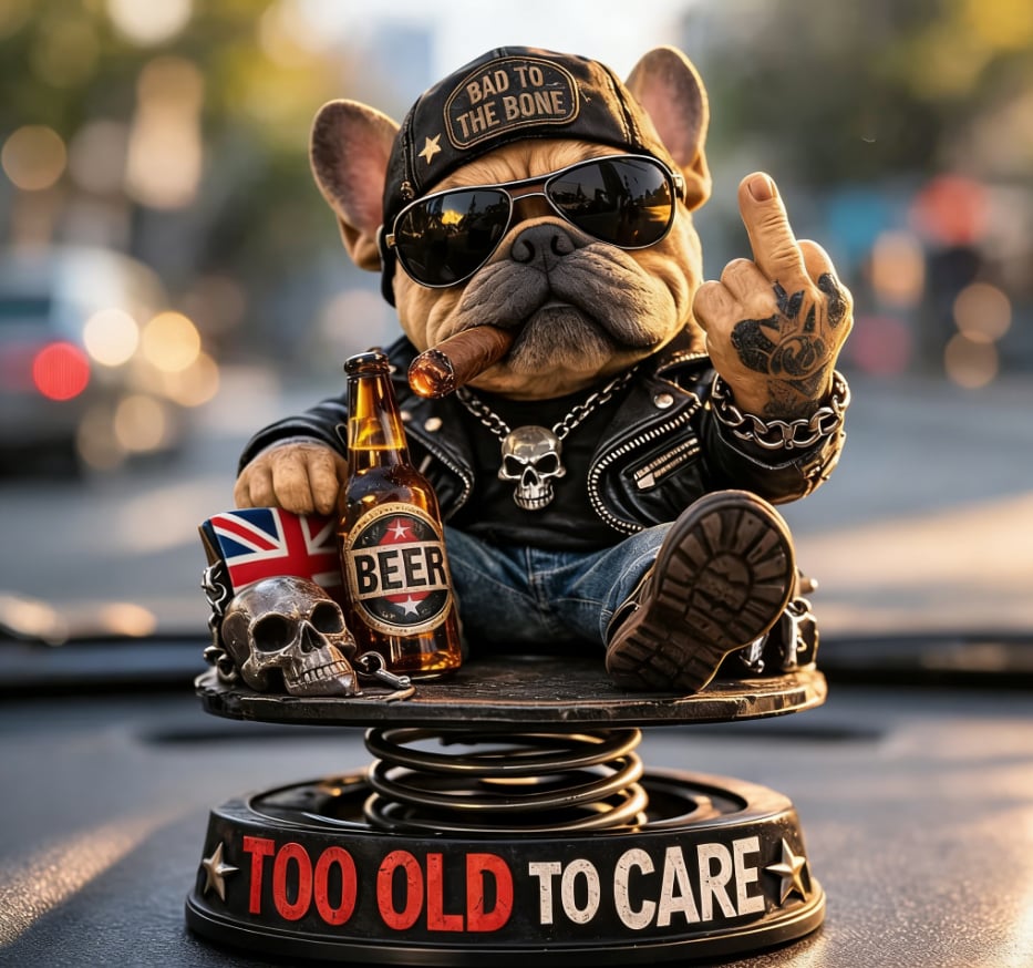 Funny Bulldog Dashboard Bobblehead