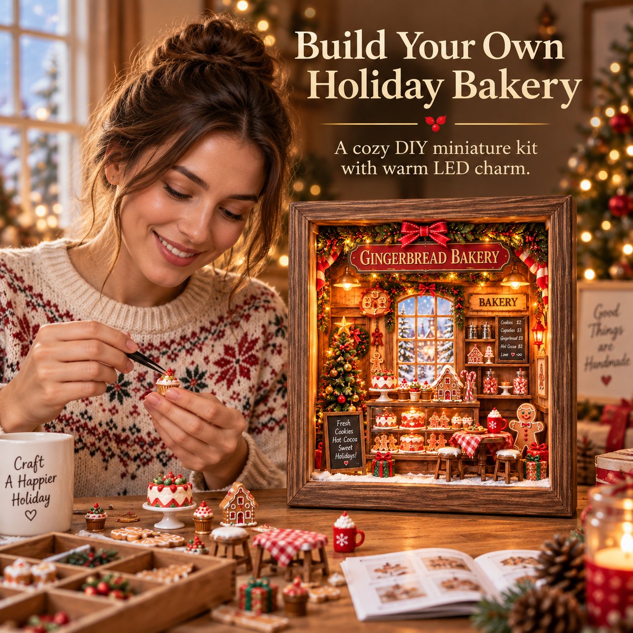 DIY Christmas miniature bakery craft project