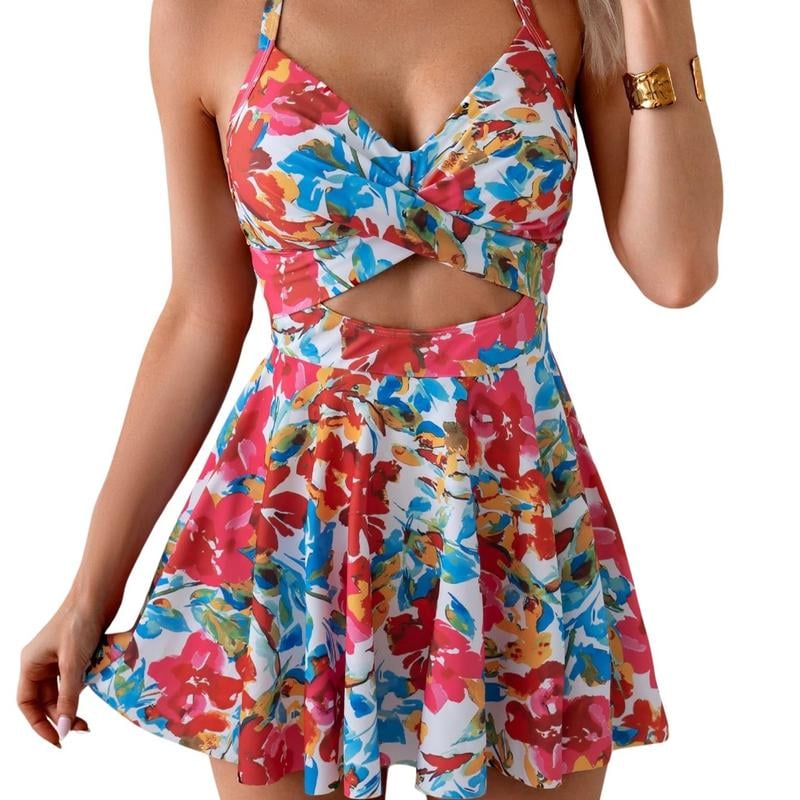 💥Last Day Special Sale 48% OFF🩱Women's Cutout One Piece Skirt Swimsuit