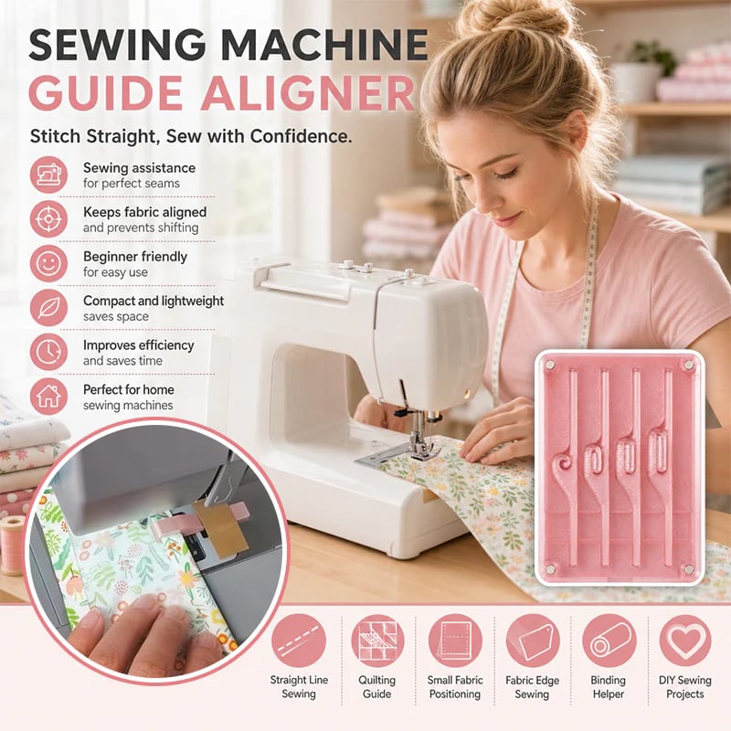 Sewing machine auxiliary positioning guide for fabric alignment