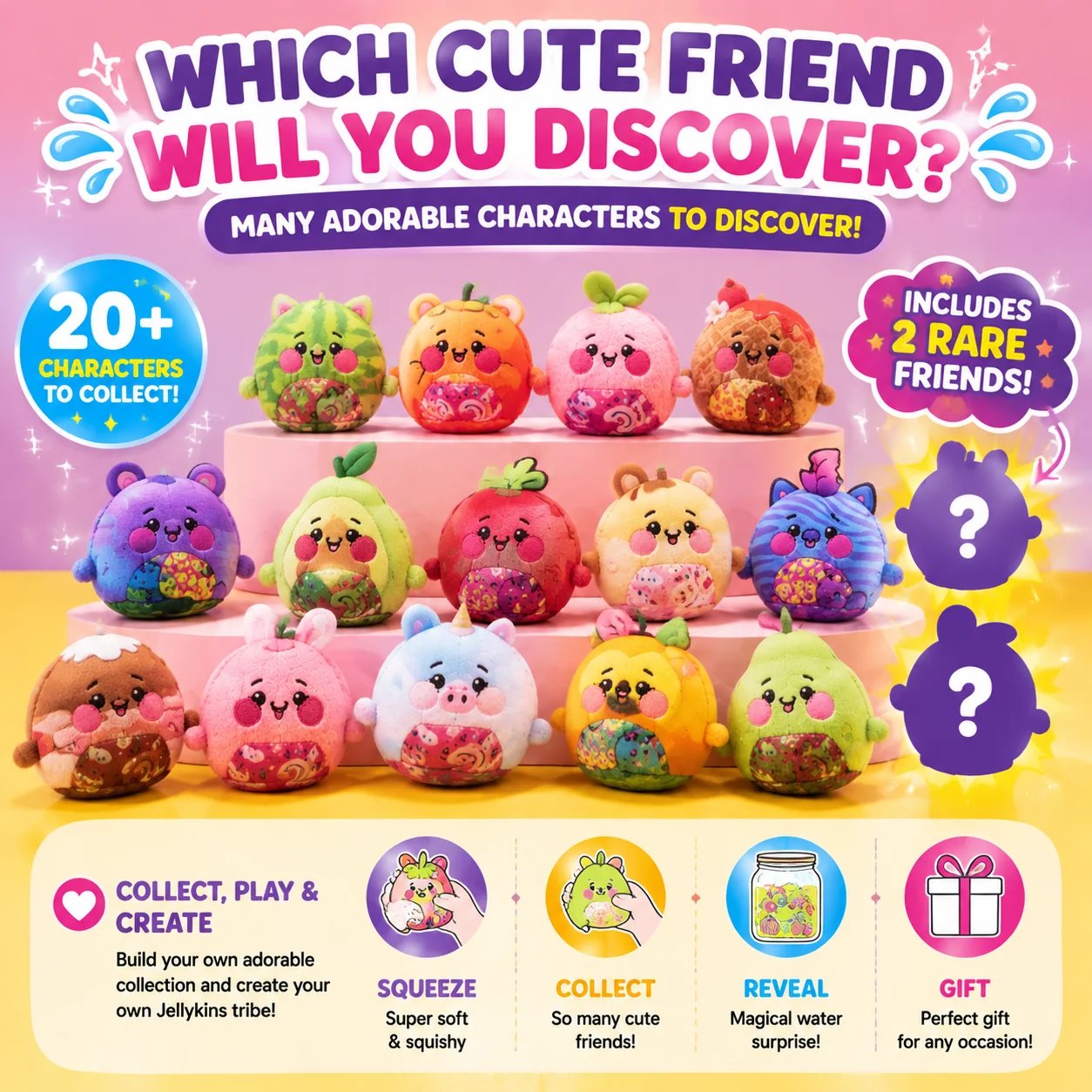 20 plus Magic Surprise Plush characters with two rare friends